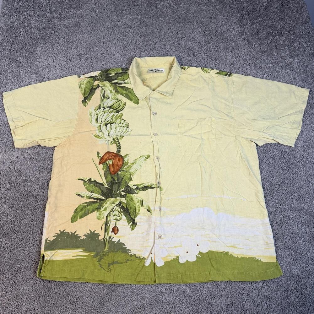 Tommy Bahama Shirt Mens 2XL Banana Climb Silk Tropical Hawaiian Camp Button Up